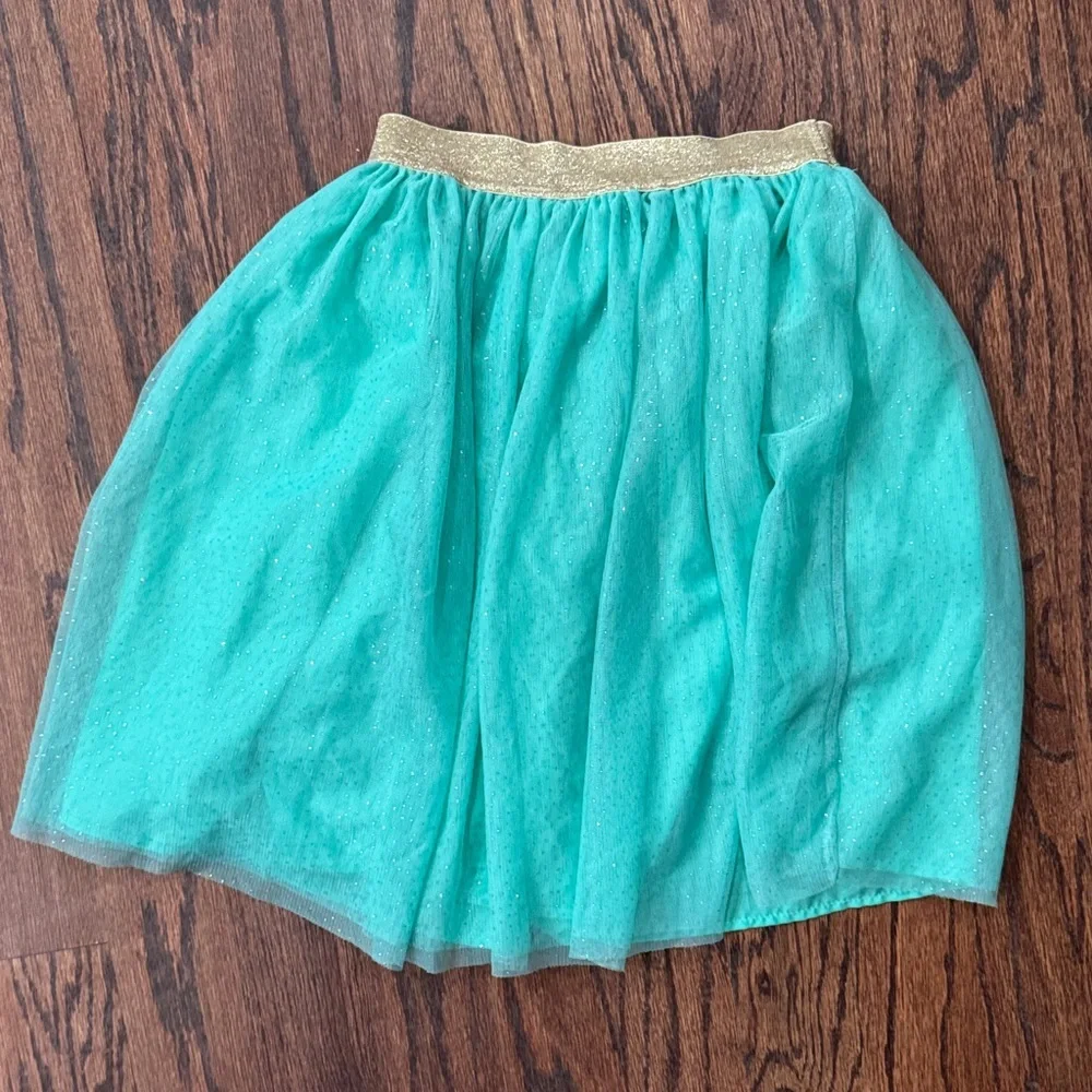 GAP Kids Aqua and Gold Skater Tulle Skirt size Large